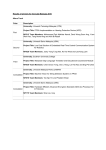 Results of winners for Innovate Malaysia 2016 Altera Track Prize