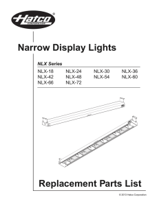 Narrow Display Lights Replacement Parts List