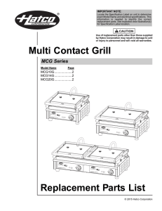 Multi Contact Grill Replacement Parts List