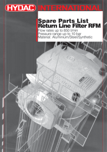 Spare Parts List Return Line Filter RFM