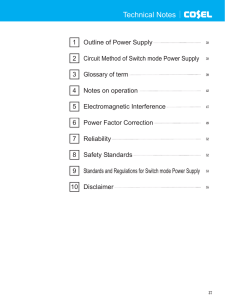 Technical Notes - COSEL Co., Ltd.