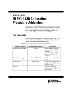 NI PXI-4130 Calibration Procedure Addendum