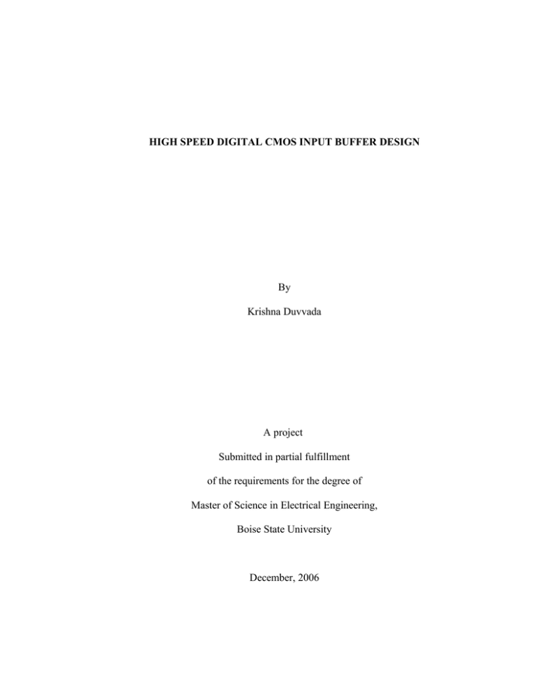 High Speed Digital CMOS Input Buffer Design