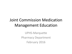 Joint Commission Medication Management Education (February
