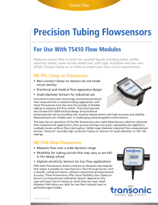 Precision Tubing Flowsensors Ordering Information and Specifications