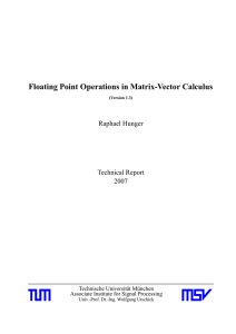 Floating Point Operations in Matrix-Vector Calculus