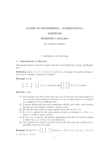 Matrices and Vectors