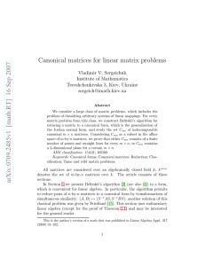 Canonical matrices for linear matrix problems