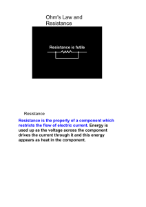 Ohm`s Law and Resistance