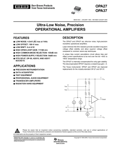 Ultra-Low Noise, Precision Operational