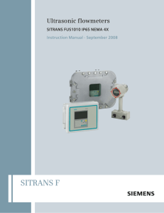 FUS1010 IP 65 NEMA 4X Flowmeter Manual