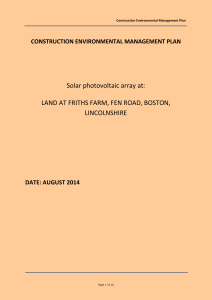 Solar photovoltaic array at: LAND AT FRITHS FARM, FEN ROAD
