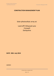 Solar photovoltaic array at: Land off Frithwood Lane Creswell