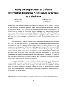 Using the Department of Defense Information Enterprise Architecture