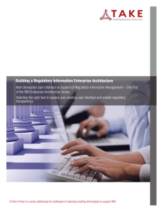 Building a Regulatory Information Enterprise Architecture