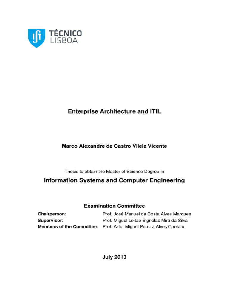 Thesis Nelson Gama - Integrating EA and ITSM