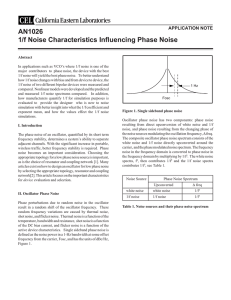 1/f Noise Characteristics Influencing Phase Noise
