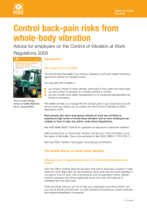 Control back-pain risks from whole-body vibration Indg242