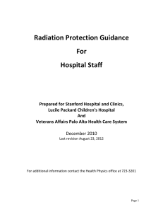Radiation Protection Guidance For Hospital Staff