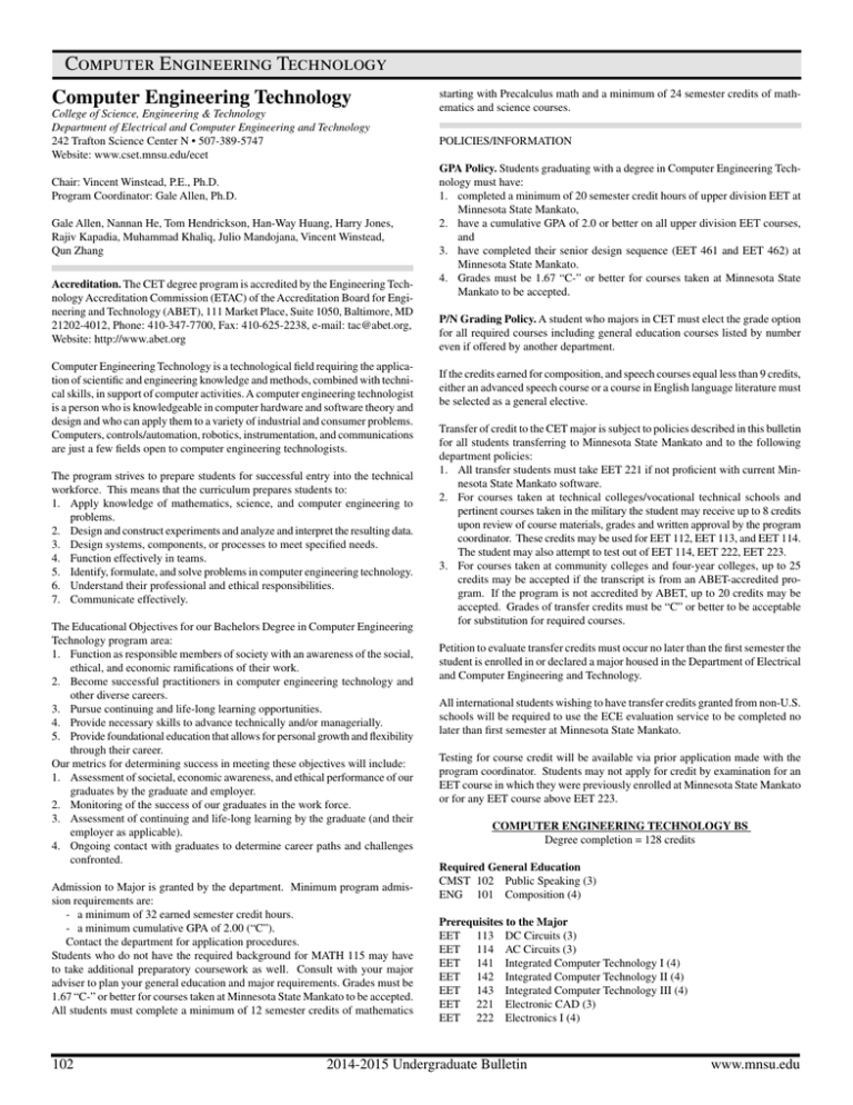 Computer Engineering Technology - Minnesota State University