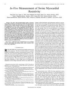 In-vivo measurement of swine myocardial resistivity