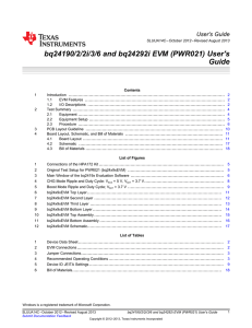 bq2419x Evaluation Module (PWR021) (Rev. C)