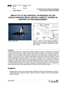 IMPACT OF AT SEA DISPOSAL ON RESIDENT KILLER WHALE