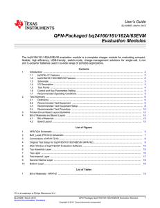 QFN-Packaged bq24160/161/162A/63EVM Evaluation Modules