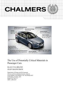 The Use of Potentially Critical Materials in Passenger Cars