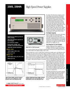 Models 2303 and 2304A High Speed Power Supplies