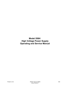 Model 556H High Voltage Power Supply Operating and Service