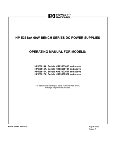 HP E361xA 60W BENCH SERIES DC POWER SUPPLIES