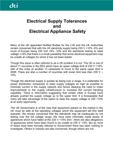 Electrical Supply Tolerances