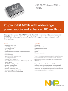 20-pin, 8-bit MCUs with wide-range power supply and enhanced RC