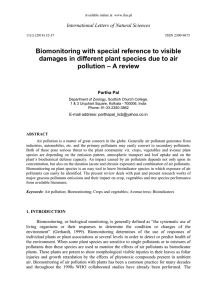 Biomonitoring with special reference to visible damages in