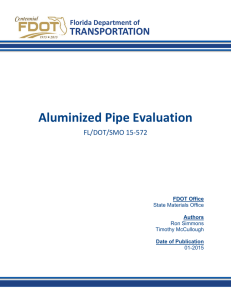 Aluminized Pipe Evaluation - Florida Department of Transportation