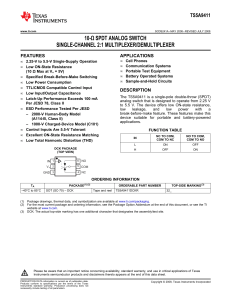 10-Ohm SPDT Analog Switch Single