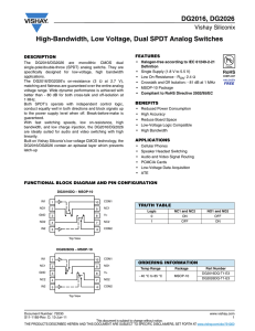 DG2016, DG2026 High-Bandwidth, Low Voltage, Dual SPDT