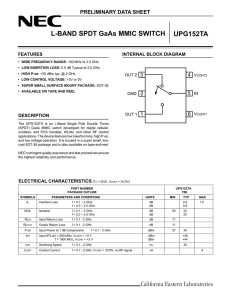 NEC UPG152TA L-band SPDT GaAs MMIC switch