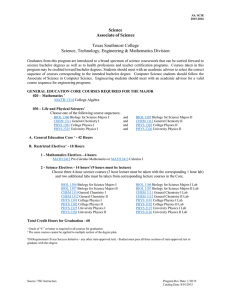 Science Associate of Science Texas Southmost College Science