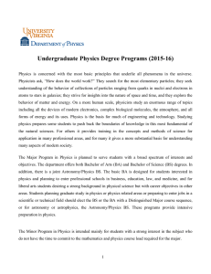 Undergraduate Physics Degree Programs