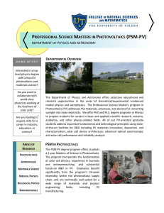 professional science masters in photovoltaics