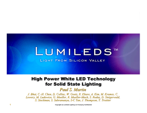 High Power White LED Technology for Solid State Lighting Paul S