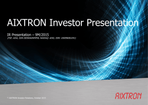 AIXTRON Investor Presentation