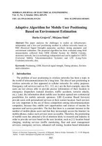 Adaptive Algorithm for Mobile User Positioning