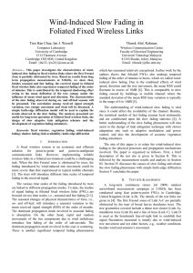 Wind-Induced Slow Fading in Foliated Fixed Wireless Links