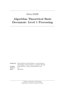 Algorithm Theoretical Basis Document: Level 1