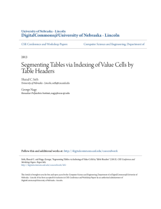 Segmenting Tables via Indexing of Value Cells by Table Headers