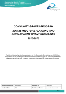 community grants program infrastructure planning and development
