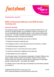 NHS continuing healthcare and NHS-funded nursing care